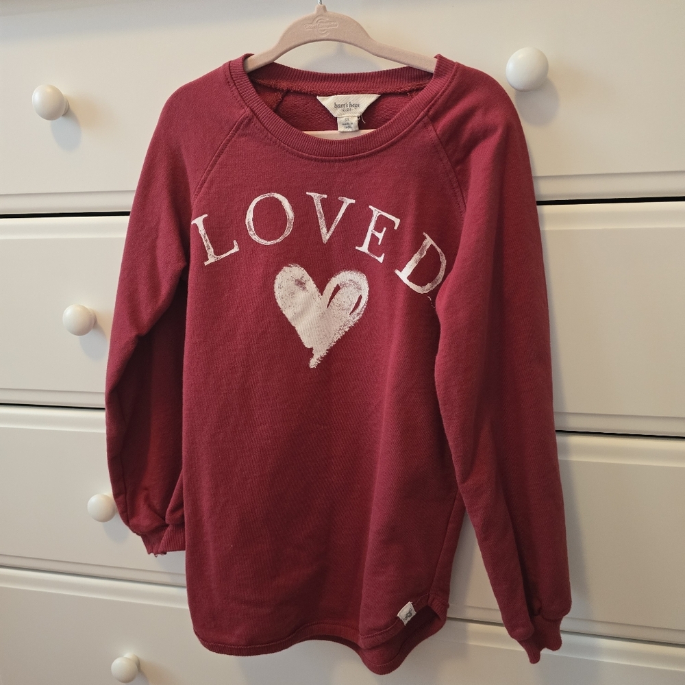 Burts Bees Maroon 'Loved' Sweatshirt 5T